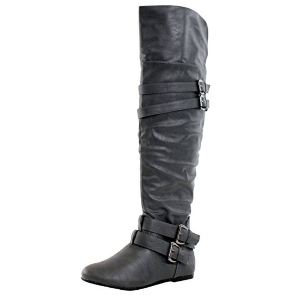 West Blvd Kinshasa Above the Knee Boots Grey NEW